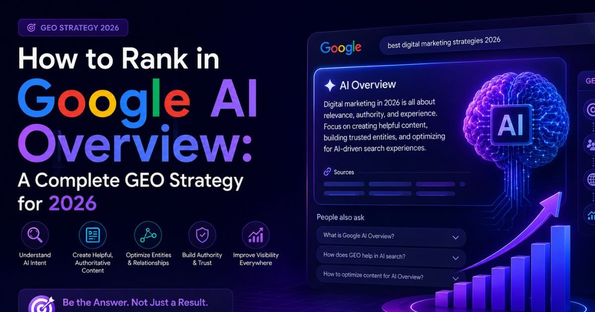 How to Rank in Google AI Overview : A Complete GEO Strategy for 2026