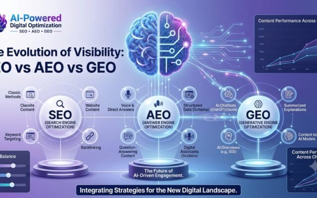 AEO vs GEO vs SEO: What’s the Difference and Which One Do You Need in 2026?