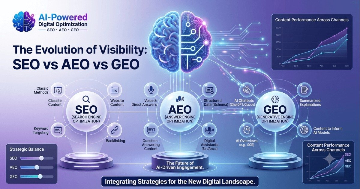 AEO vs GEO vs SEO: What’s the Difference and Which One Do You Need in 2026?